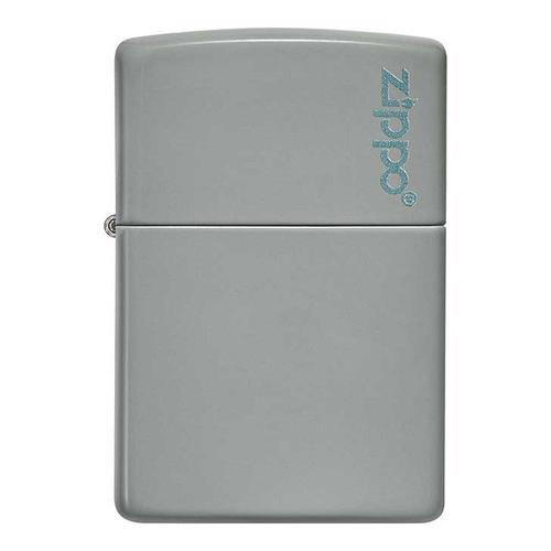 מצית זיפו אפור אלגנטי עם לוגו – Zippo