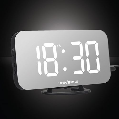 שעון מעורר ‏דיגיטלי Universe NRI933-C20 7501440 כולל 2 יציאות USB לטעינת סלולרי