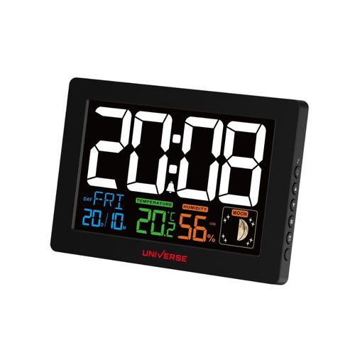 שעון מעורר דיגיטלי מולטי ספרות גדולות, טמפרטורה ולחות Universe NRI933-C40 