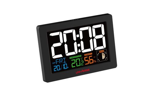 שעון מעורר דיגיטלי מולטי ספרות גדולות, טמפרטורה ולחות Universe NRI933-C40 