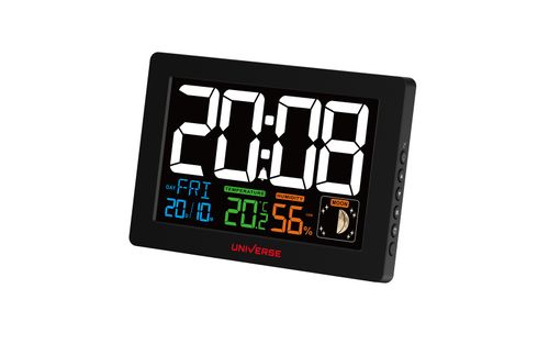 שעון מעורר דיגיטלי מולטי ספרות גדולות, טמפרטורה ולחות Universe NRI933-C40 