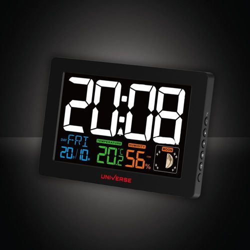 שעון מעורר דיגיטלי מולטי ספרות גדולות, טמפרטורה ולחות Universe NRI933-C40 