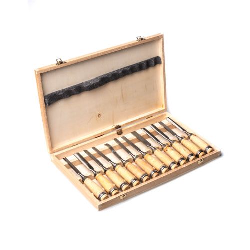 סט מפסלות לגילוף וחריטה בעץ 12 חלקים