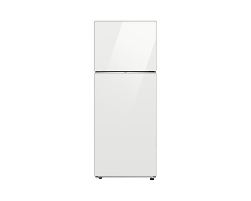מקרר Samsung מקפיא עליון 470 ליטר RT48CB6626WH ציפוי זכוכית לבן. הלפרין מובנה אינוורטר No Frost רוחב : 75 ס״מ