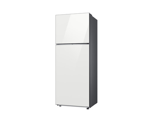 מקרר Samsung מקפיא עליון 470 ליטר RT48CB6626WH ציפוי זכוכית לבן. הלפרין מובנה אינוורטר No Frost רוחב : 75 ס״מ