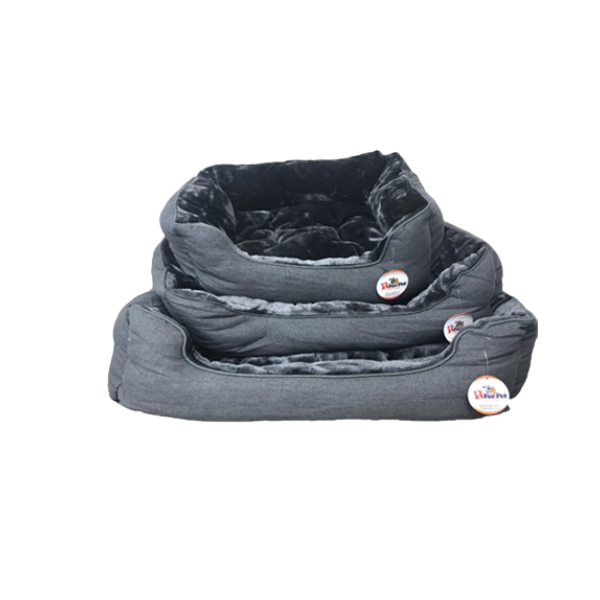 אר פור פט R for Pet - מיטה קטיפתית ויוקרתית צבע אפור כהה