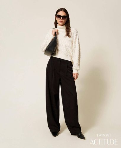 Palazzo trousers with pleats