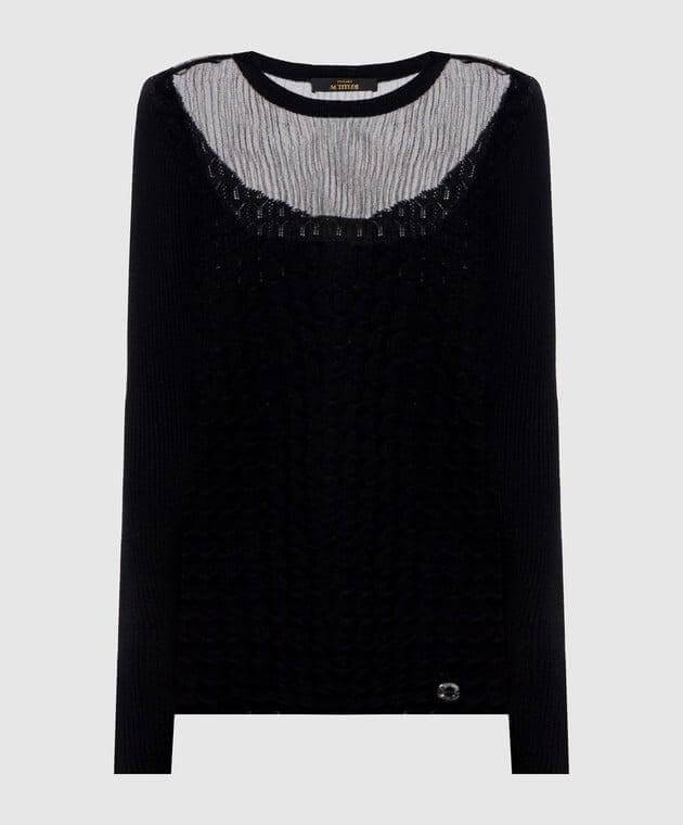 Fitted jumper with see-through yoke