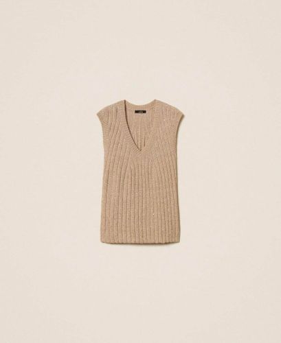 Knit gilet with sequins