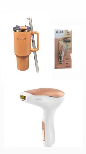 מכשיר חדשני להסרת שיער סנסיקה פרו Sensilight pro + פנצטה מאירה + כוס תרמית מתנה