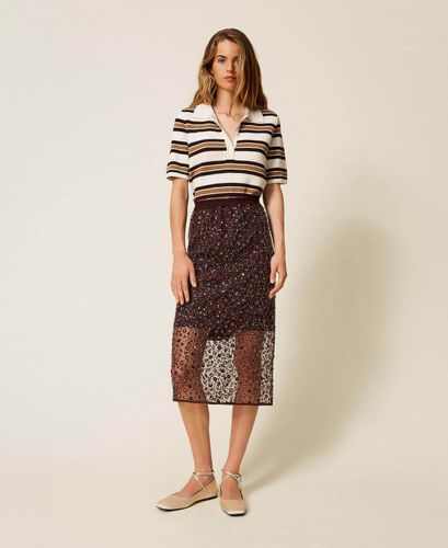 Midi tulle skirt with sequins