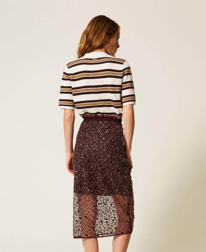 Midi tulle skirt with sequins