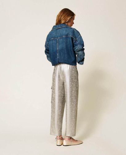 Cracked faux leather trousers