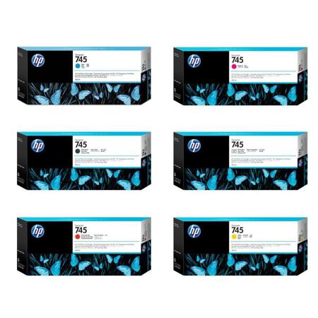 סט דיו שלם מקורי HP 745 130-mL