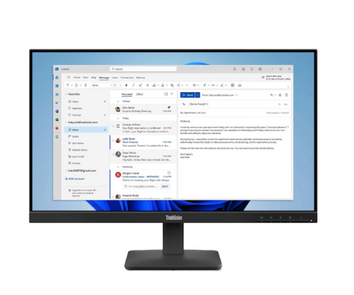 מסך ThinkVision S24-4e 4ms 100Hz FHD IPS 23.8 HDMI VGA Black Vesa