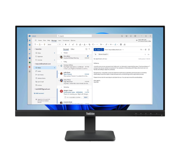 מסך ThinkVision S24-4e 4ms 100Hz FHD IPS 23.8 HDMI VGA Black Vesa
