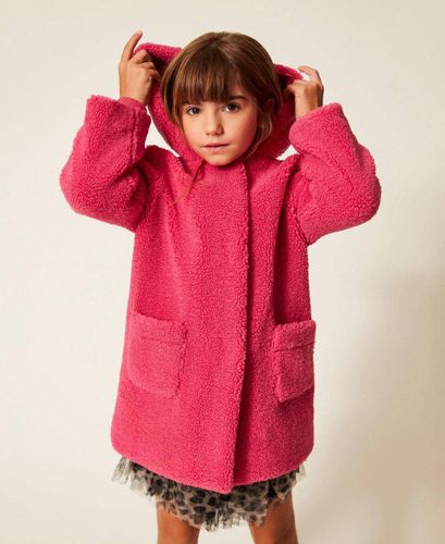 Girls' plush coat with bows