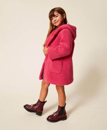 Girls' plush coat with bows