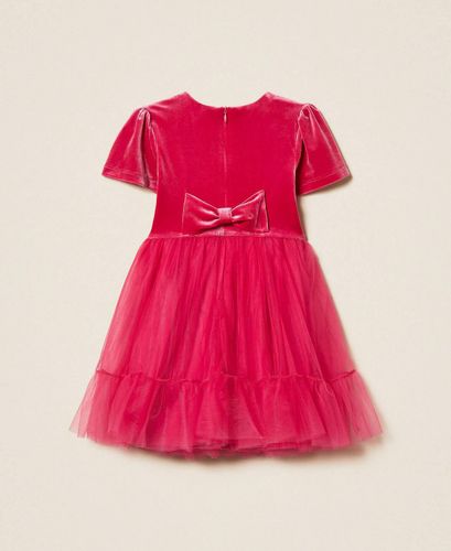 Girls' short velvet and tulle dress