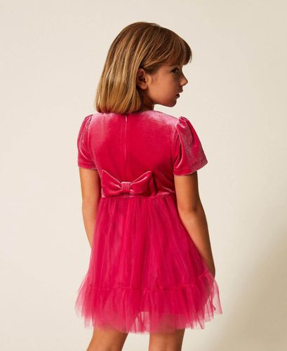 Girls' short velvet and tulle dress