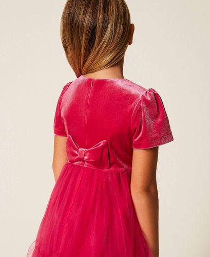 Girls' short velvet and tulle dress