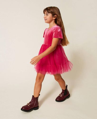 Girls' short velvet and tulle dress