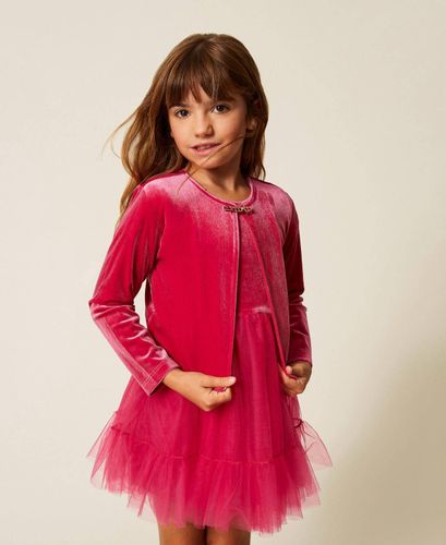Girls' short velvet and tulle dress