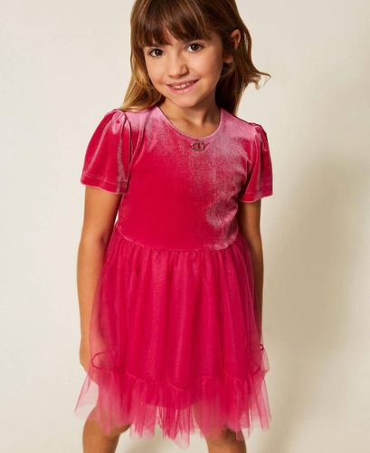 Girls' short velvet and tulle dress