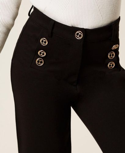 Girls' palazzo trousers with Oval T buttons