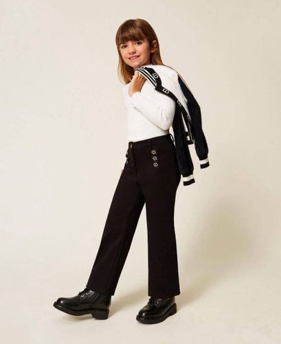 Girls' palazzo trousers with Oval T buttons