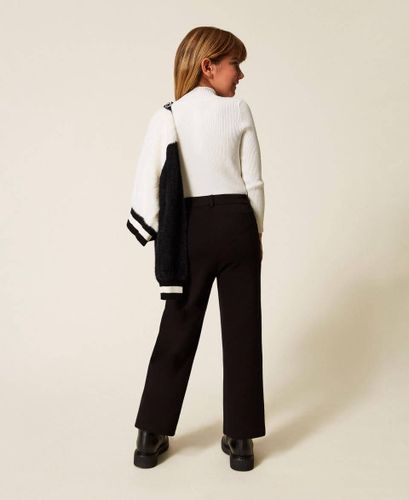 Girls' palazzo trousers with Oval T buttons