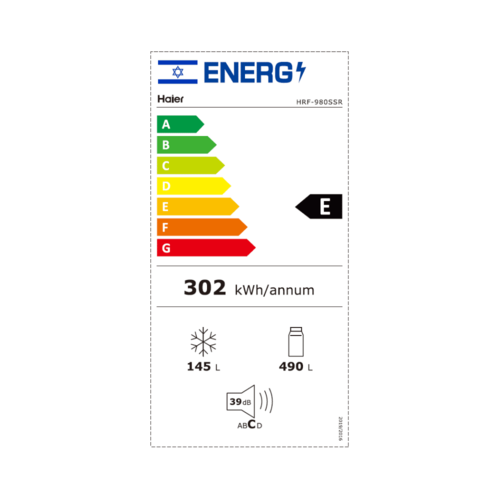 מקרר מקפיא עליון Haier HRF980SSRM צבע כסוף 635 ליטר כולל פיקוד שבת מובנה רוחב 83.4