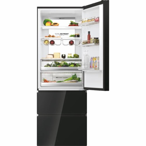 מקרר מקפיא תחתון 483 ליטר נטו Haier HTW7720DNGB - גימור זכוכית שחורה רוחב: 70 ס