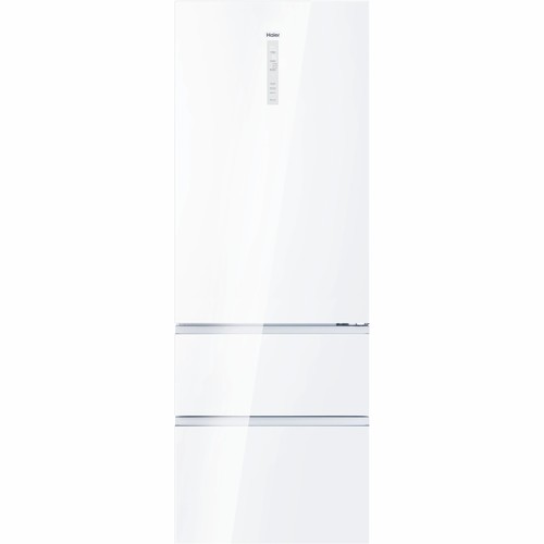 מקרר מקפיא תחתון 483 ליטר נטו Haier HTW7720DNGB - גימור זכוכית לבנה + פיקוד שבת מובנה רוחב: 70 ס