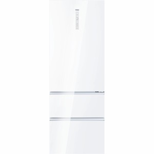 מקרר מקפיא תחתון 483 ליטר נטו Haier HTW7720DNGB - גימור זכוכית לבנה + פיקוד שבת מובנה רוחב: 70 ס"מ.