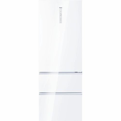 מקרר מקפיא תחתון 483 ליטר נטו Haier HTW7720DNGB - גימור זכוכית לבנה + פיקוד שבת מובנה רוחב: 70 ס