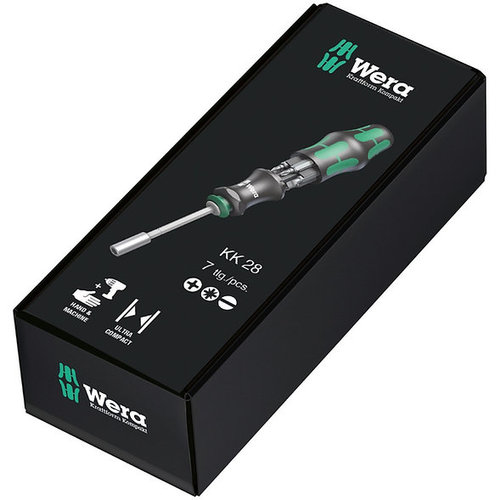 סט מברג להב נשלף עם ביטים KK28 7 חלקים WERA