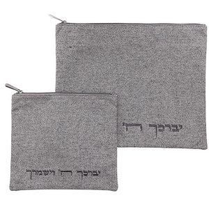  כיסוי לטלית ותפילין פשתן אפור