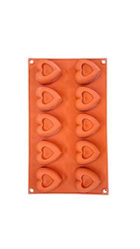 תבנית סיליקון לב עם חור