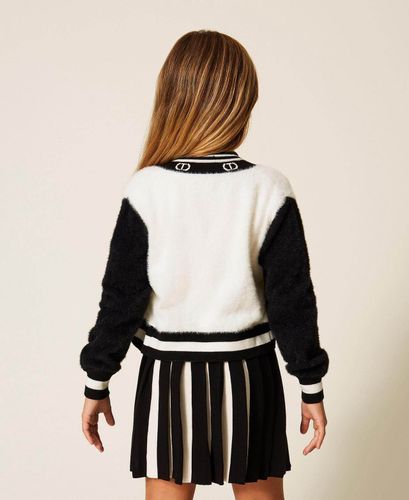 Girls' knit bomber jacket with Oval T