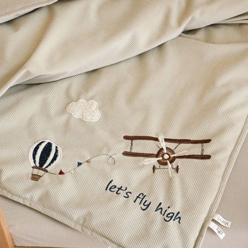 סט מצעים למיטת תינוק קורדורוי Fly high
