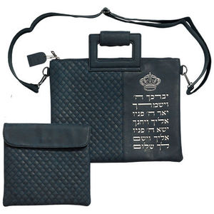 תיק לטלית ותפילין אותיות מובלטות צבע נייבי