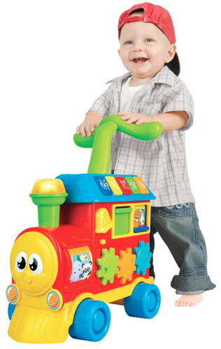 הליכון לימודי לתינוק בצורת רכבת 3 ב 1 דובר עברית - צבעוני 4