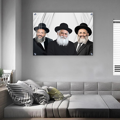 תמונות צדיקים בעיצוב מרשים - הרב יורם אברג'ל ובניו קנבס/זכוכית