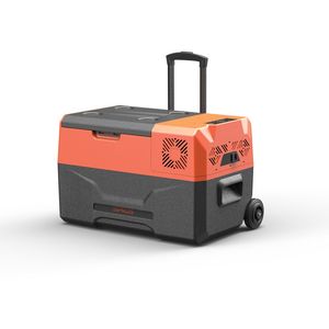 מקרר ומקפיא חכם ונייד לרכב 30 ליטר עם ידית טרולי וגלגלים 