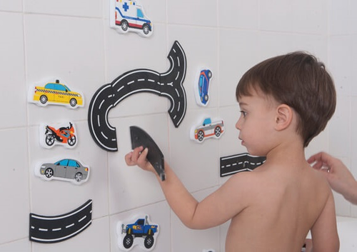 סט דמויות להתאמה ומשחק באמבטיה - כלי תחבורה ותנועה 23 חלקים 2
