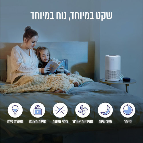 מטהר אוויר חכם עם שליטה באפליקציה דגם: CORE-200S