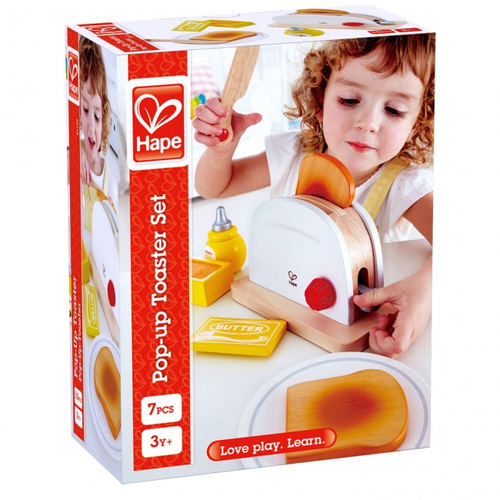 סט טוסטר מעץ עם פרוסות, חמאה ודבש 7 חלקים 3