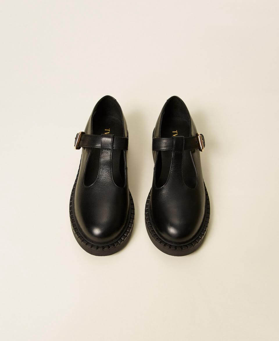 Mary Jane leather loafers