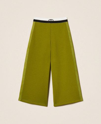 Scuba fabric palazzo trousers